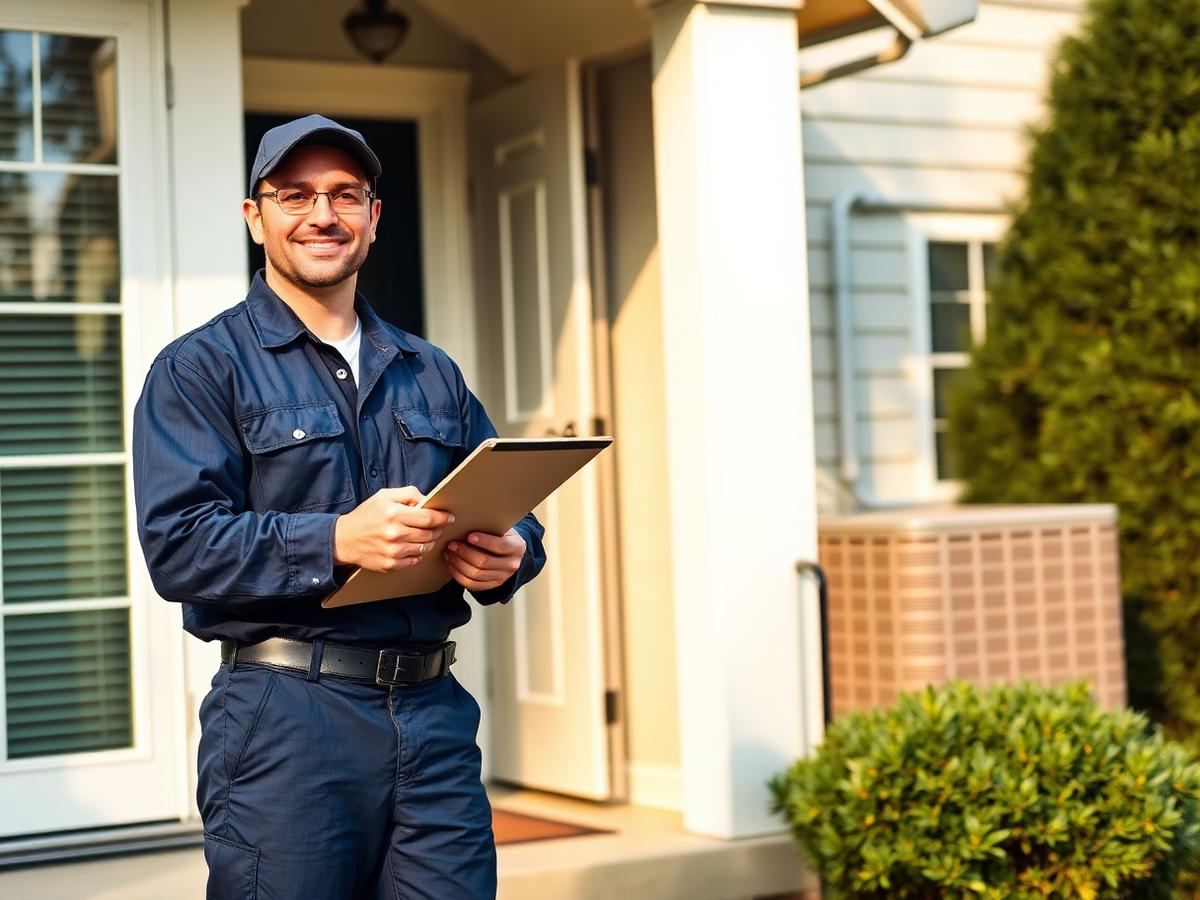 HVAC technician providing a free in-home estimate — SouthTowne Services