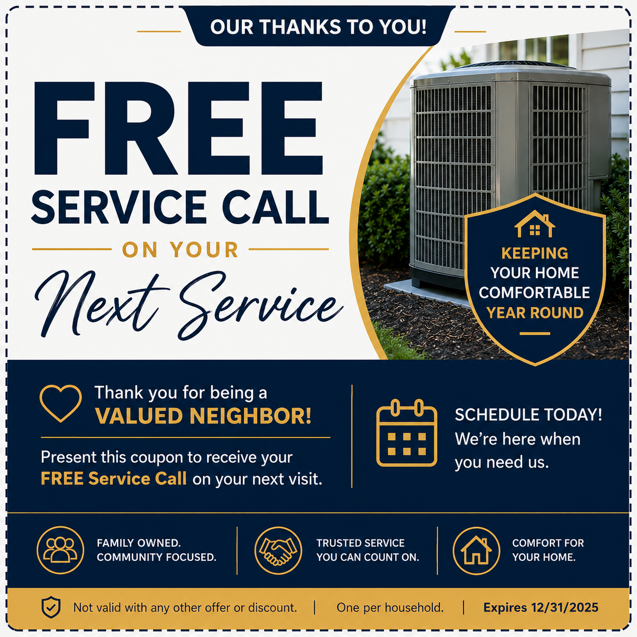 Free service call on your next service — SouthTowne Services special